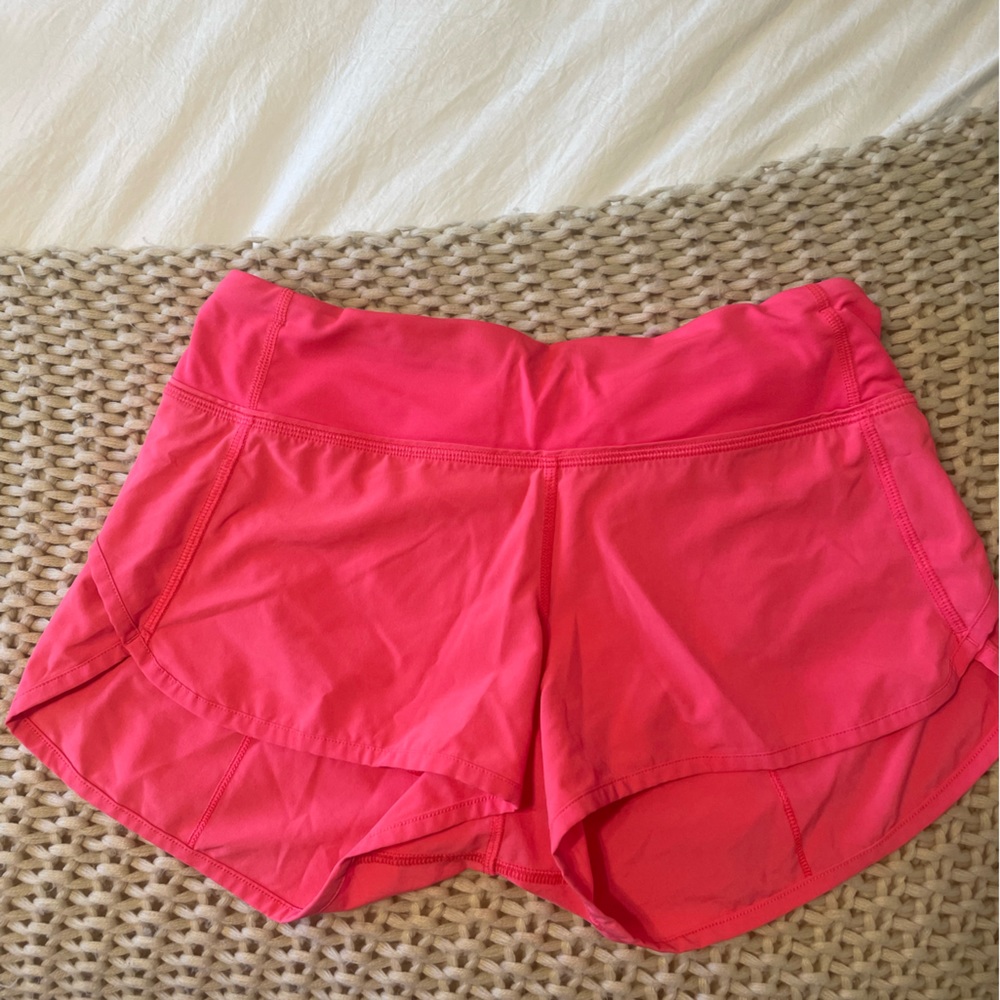 lululemon Sonic Pink Speed Up shorts